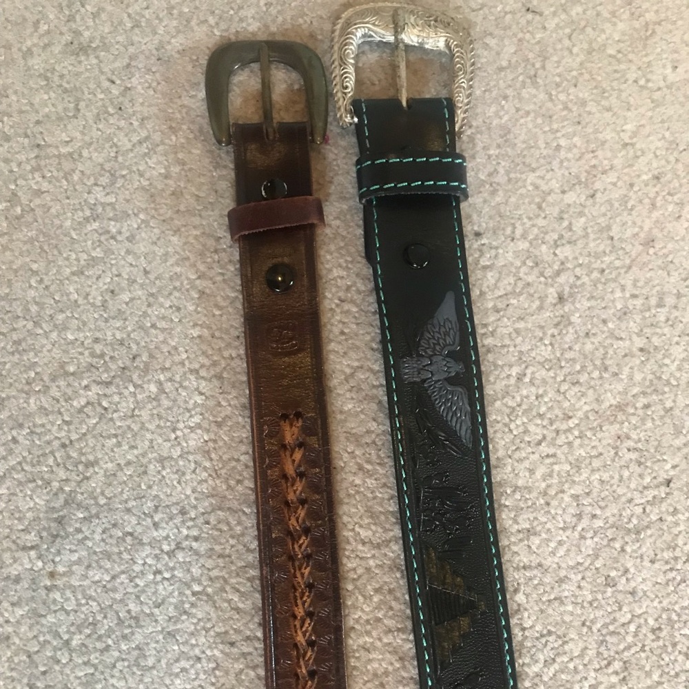 Men’s leather belts x 2